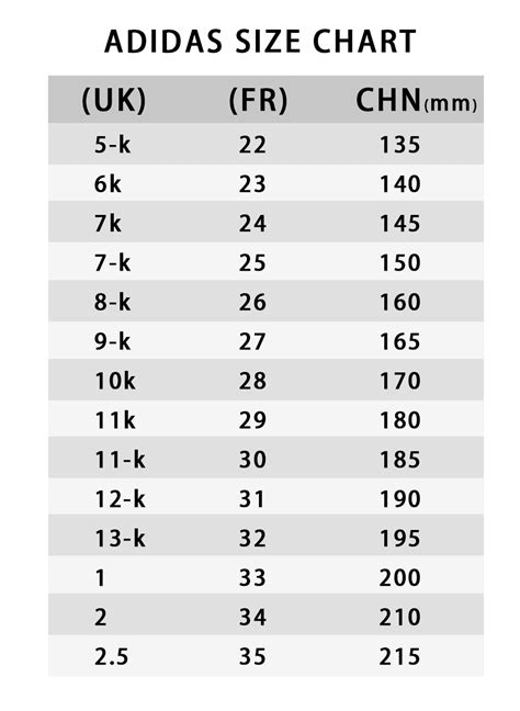 adidas superstar shoes size chart.